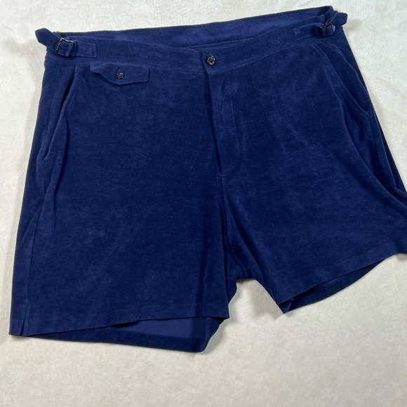Ralph Lauren Purple Label RLPL XXL 5" Shorts Cotton Terrycloth Buckle Italy Soft - Picture 5 of 11